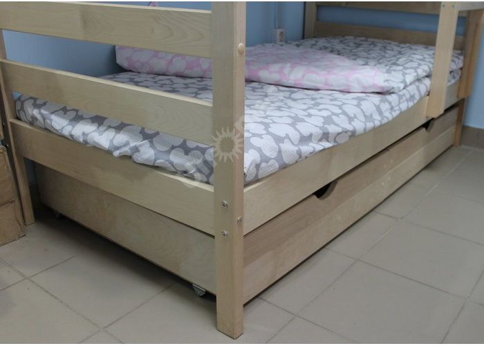 Кроватка-домик Двухъярусная без покраски