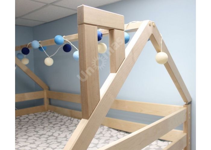 Кроватка-домик Двухъярусная без покраски