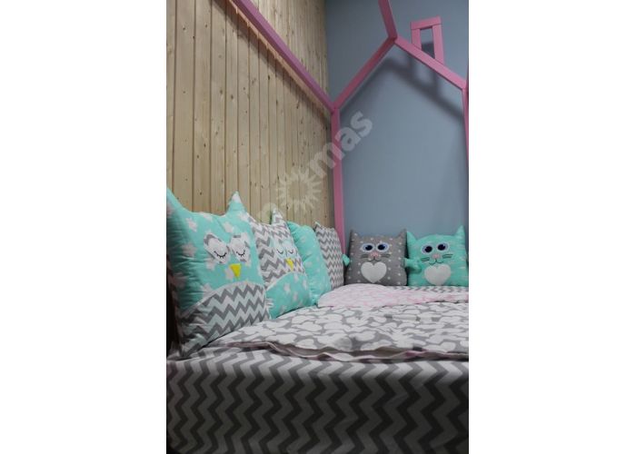 Кроватка-домик Монтессори розовая (90х180)