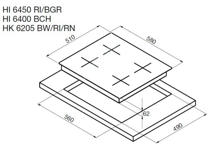 Korting электрическая варочная HK 6205 RN Korting электрическая варочная HK 6205 RN