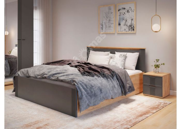 Эмилия Кровать с подъемным механизмом ЭЛ-35 дуб крафт золотой/графит