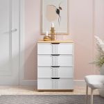 Эмилия Комод ЭЛ-19 дуб крафт золотой/меренга