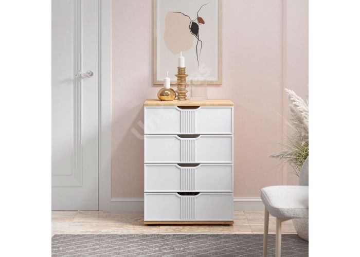 Эмилия Комод ЭЛ-19 дуб крафт золотой/меренга