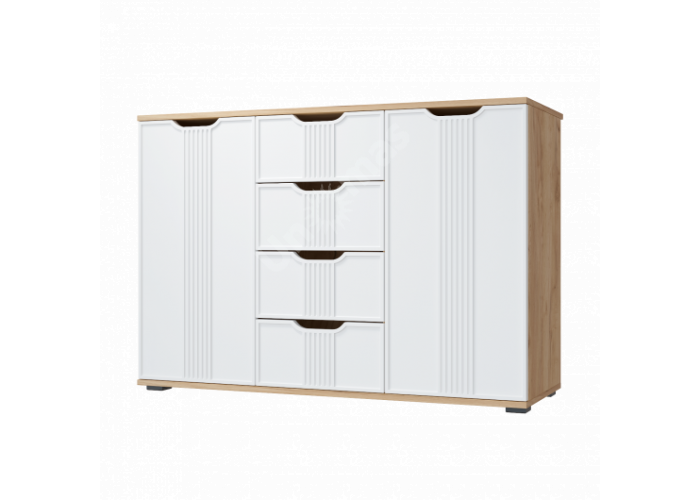 Эмилия Комод ЭЛ-21 дуб крафт золотой/меренга