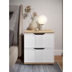 Тумба прикроватная Эмилия ЭЛ-25 дуб крафт золотой/меренга