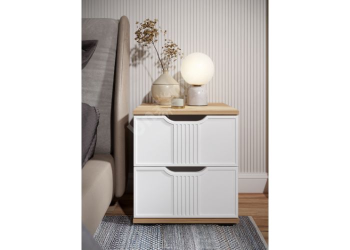 Тумба прикроватная Эмилия ЭЛ-25 дуб крафт золотой/меренга