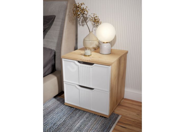 Тумба прикроватная Эмилия ЭЛ-25 дуб крафт золотой/меренга