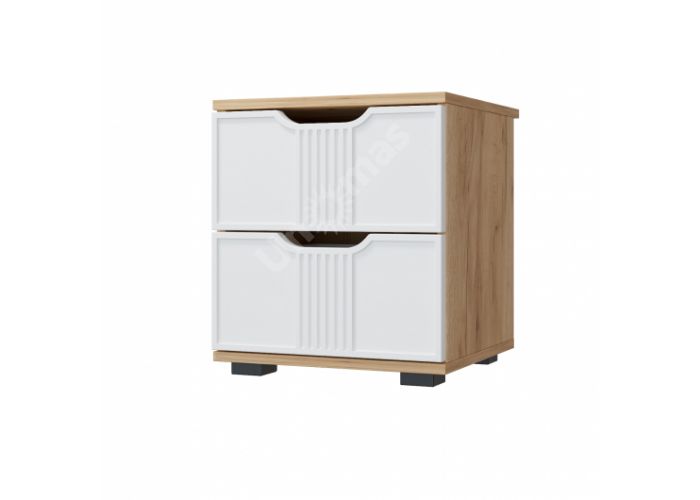 Тумба прикроватная Эмилия ЭЛ-25 дуб крафт золотой/меренга