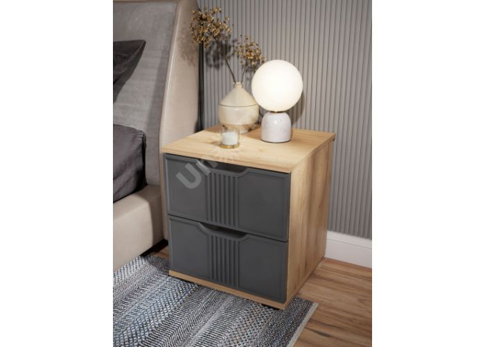 Тумба прикроватная Эмилия ЭЛ-25 дуб крафт золотой/графит
