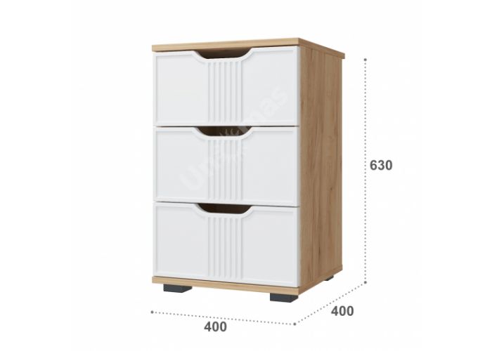 Тумба прикроватная Эмилия ЭЛ-26 дуб крафт золотой/меренга