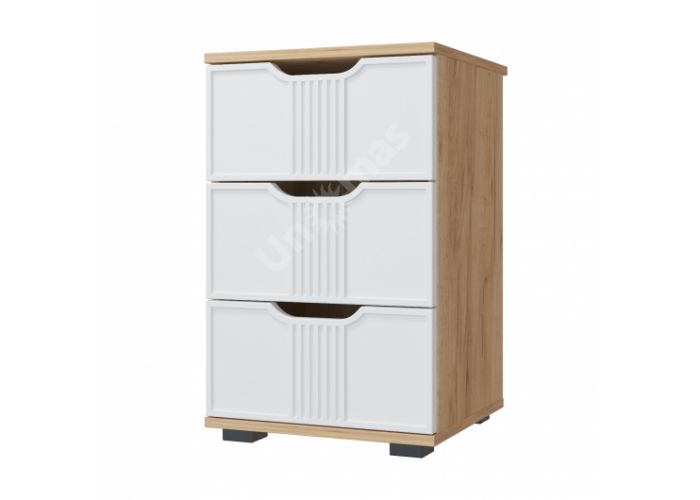 Тумба прикроватная Эмилия ЭЛ-26 дуб крафт золотой/меренга