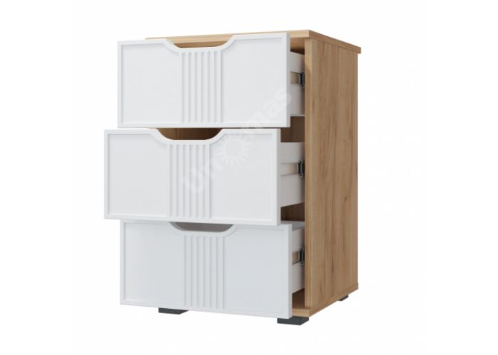 Тумба прикроватная Эмилия ЭЛ-26 дуб крафт золотой/меренга