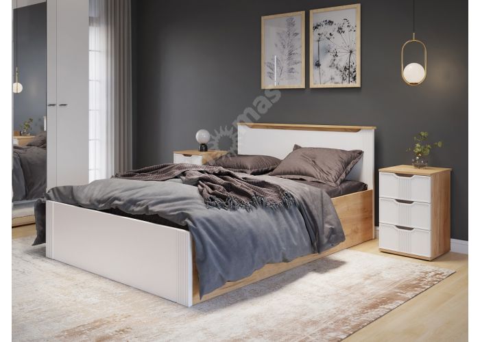 Тумба прикроватная Эмилия ЭЛ-26 дуб крафт золотой/меренга