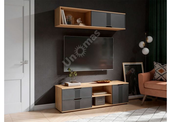 Полка Эмилия ЭЛ-41 дуб крафт золотой/графит