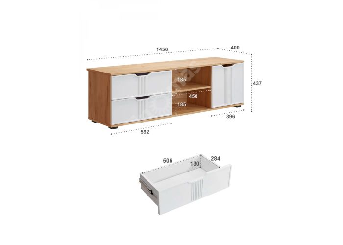 Тумба Эмилия ЭЛ-40 дуб крафт золотой/меренга