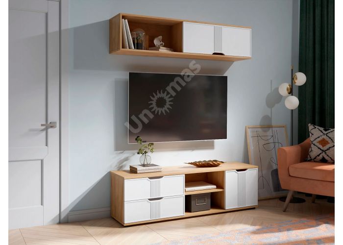 Полка Эмилия ЭЛ-41 дуб крафт золотой/меренга