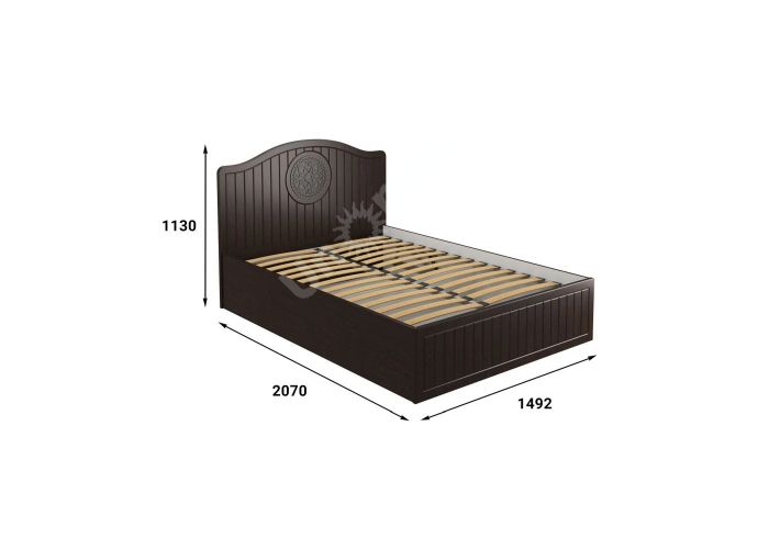 Монблан, Кровать «Монблан» МБ-605К (2000х1400) венге/орех шоколадный
