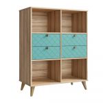 Тумба Велламо, ВО-04 блэквуд ячменный/бирюза