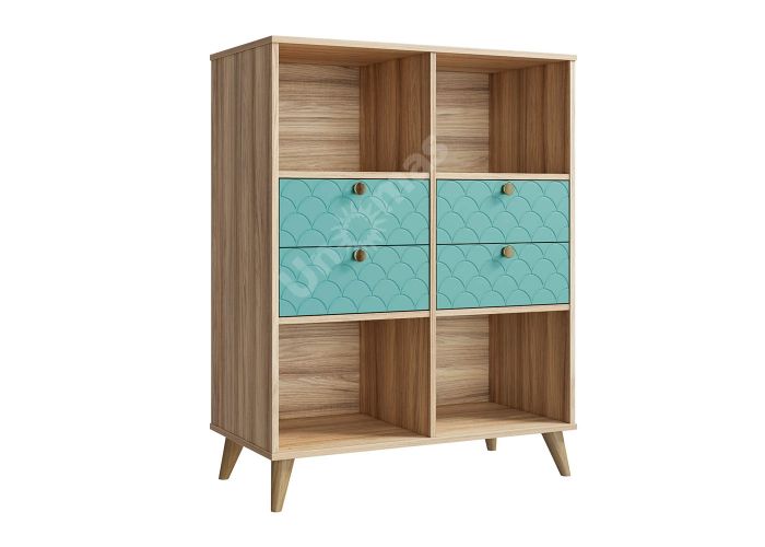 Тумба Велламо, ВО-04 блэквуд ячменный/бирюза