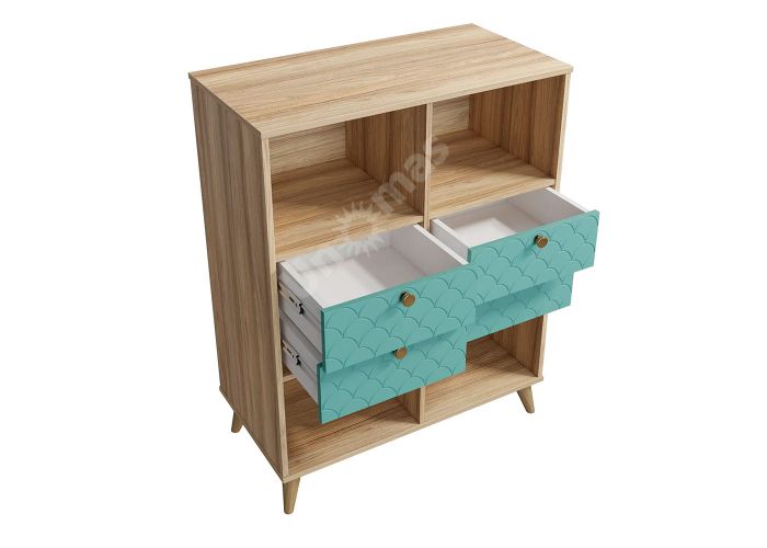 Тумба Велламо, ВО-04 блэквуд ячменный/бирюза