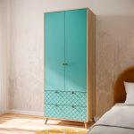 Шкаф Велламо, ВО-07 блэквуд ячменный/бирюза