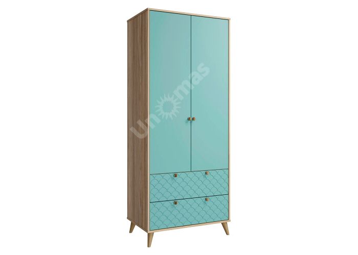 Шкаф Велламо, ВО-07 блэквуд ячменный/бирюза