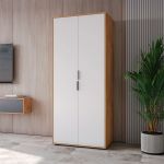 Шкаф для одежды Оптима, ОП-01 дуб крафт золотой/меренга