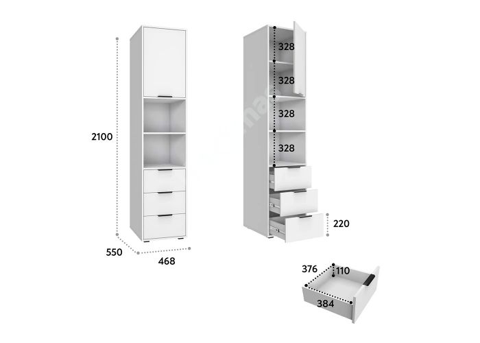 Пенал Оптима, ОП-03 белый структурный/меренга