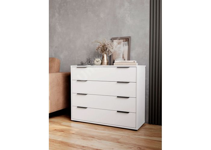 Комод Оптима, ОП-04 белый структурный/меренга