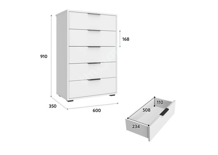 Комод Оптима, ОП-05 белый структурный/меренга