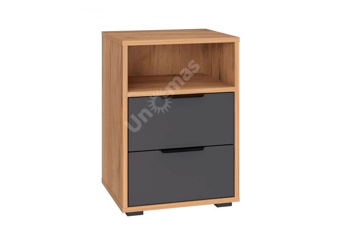 Тумба прикроватная Оптима, ОП-07 дуб крафт золотой/графит