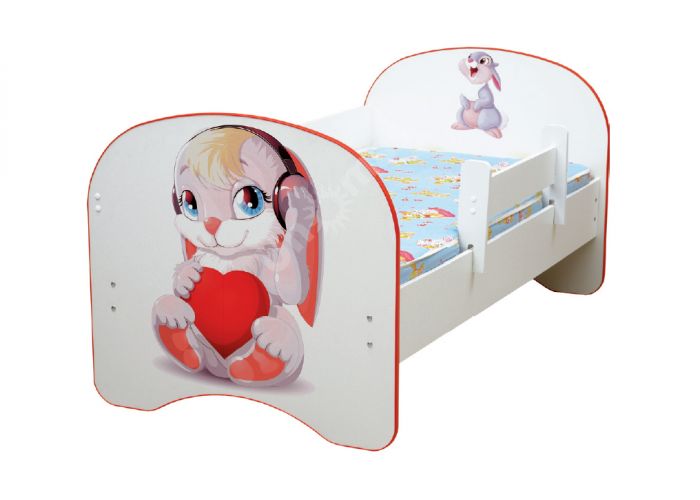 Кровать детская с фотопечатью без ящика Зайчата