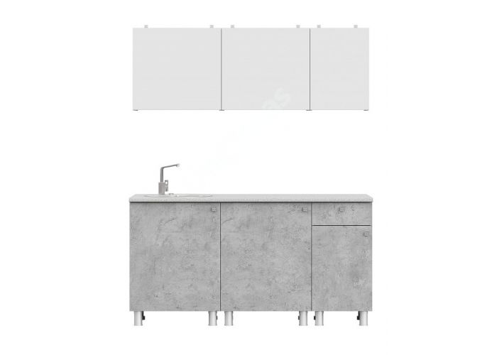 Кухонный гарнитур КГ 1 (1600) Белый / Цемент светлый