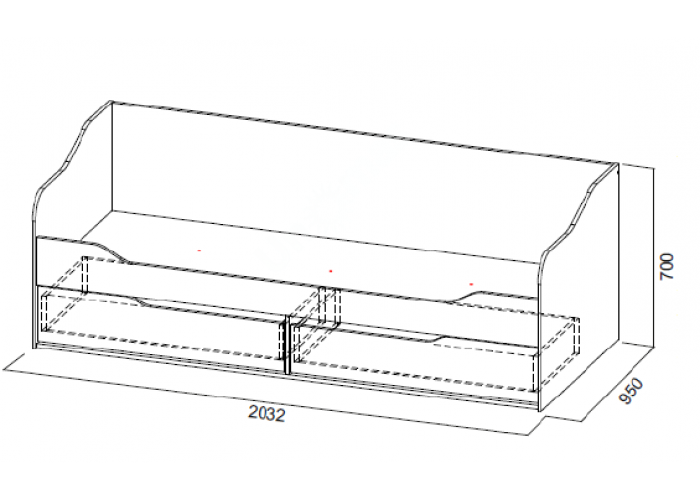 Кровать односпальная с выдвижными ящиками размеры
