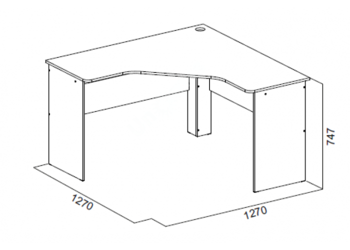 Стол угловой письменный черно белый