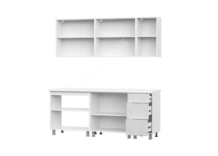 Кухонный гарнитур Модерн NEW  Белый глянец (Бруно) / Белый глянец (Бруно) 2,0 м (без столешницы)