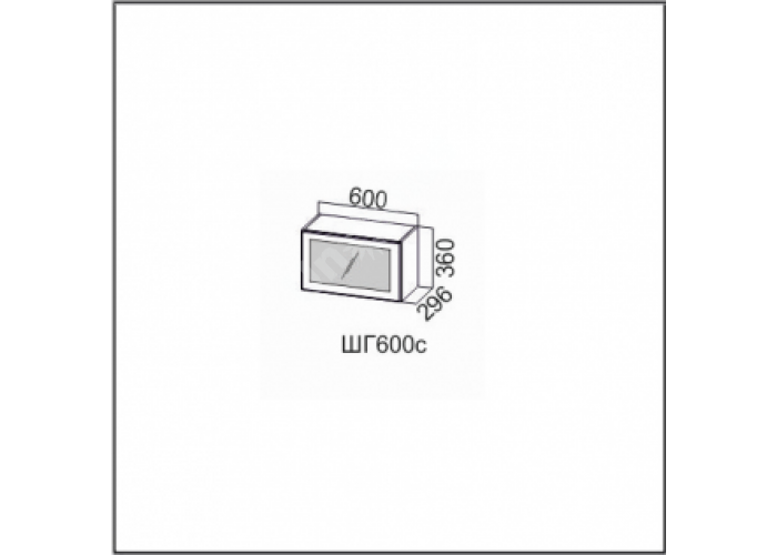 Вектор, ШГ600c/360 Шкаф навесной 600/360 (горизонтальный со стеклом)