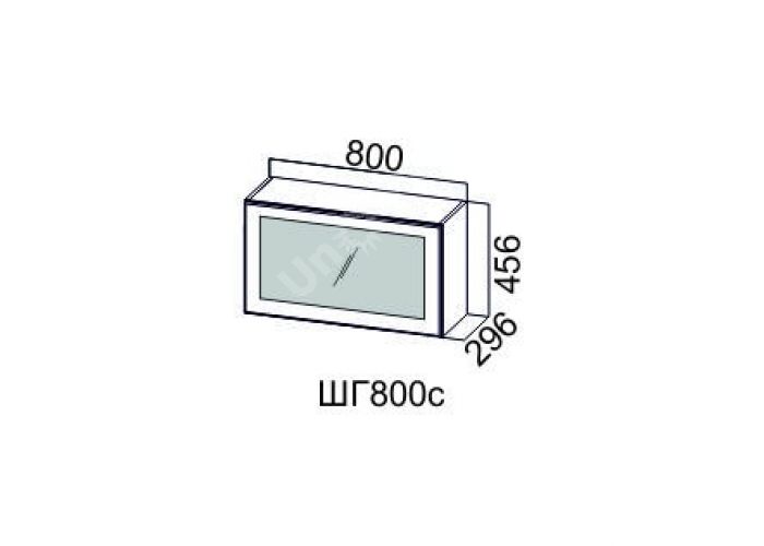 Модерн Гранат, ШГ800с/456 Шкаф навесной (горизонтальный со стеклом)