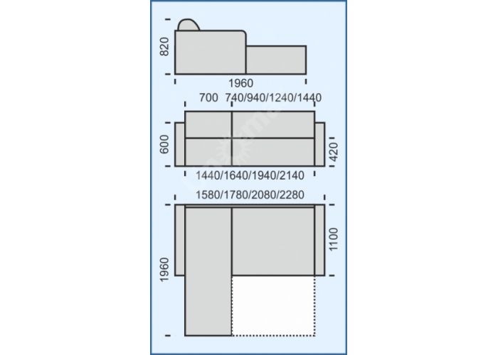 Вери Люкс угловой размер 1,95м (0,9)